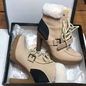 Ralph Lauren nubuck with fur boot